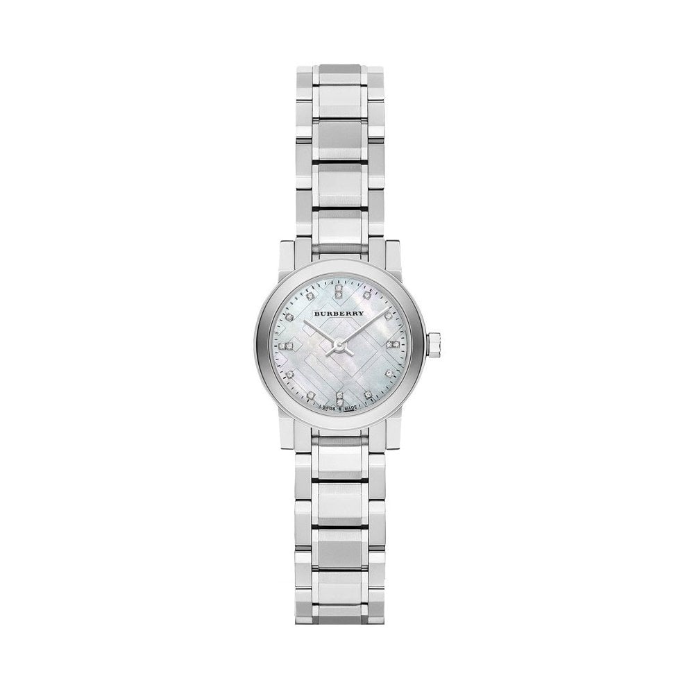 Burberry Ladies Diamond Check Stamped Watch BU9125